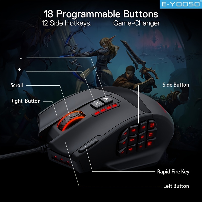 E-YOOSO RGB Wired Gaming Mouse - Mouse Bungee Holder review and price