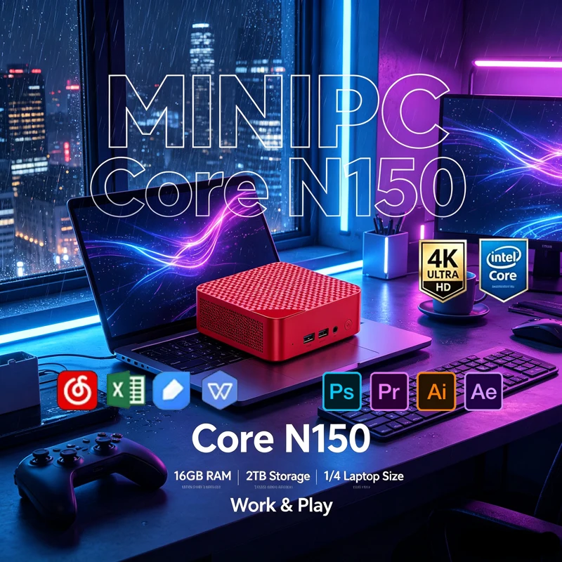 Red Mini PC, Intel Celeron N15 - Pc Gaming Editing review and price